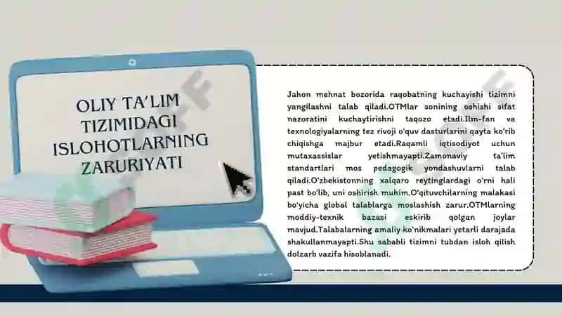 O'zbekiston Respublikasi oliy ta'lim tizimini
2030-yilgacha rivojlantirish konsepsiyasi 5