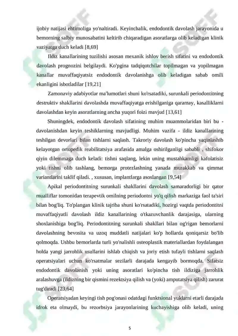 Endodontik davolash sifatini boshqarishda uslubiy yondashuvlar 5