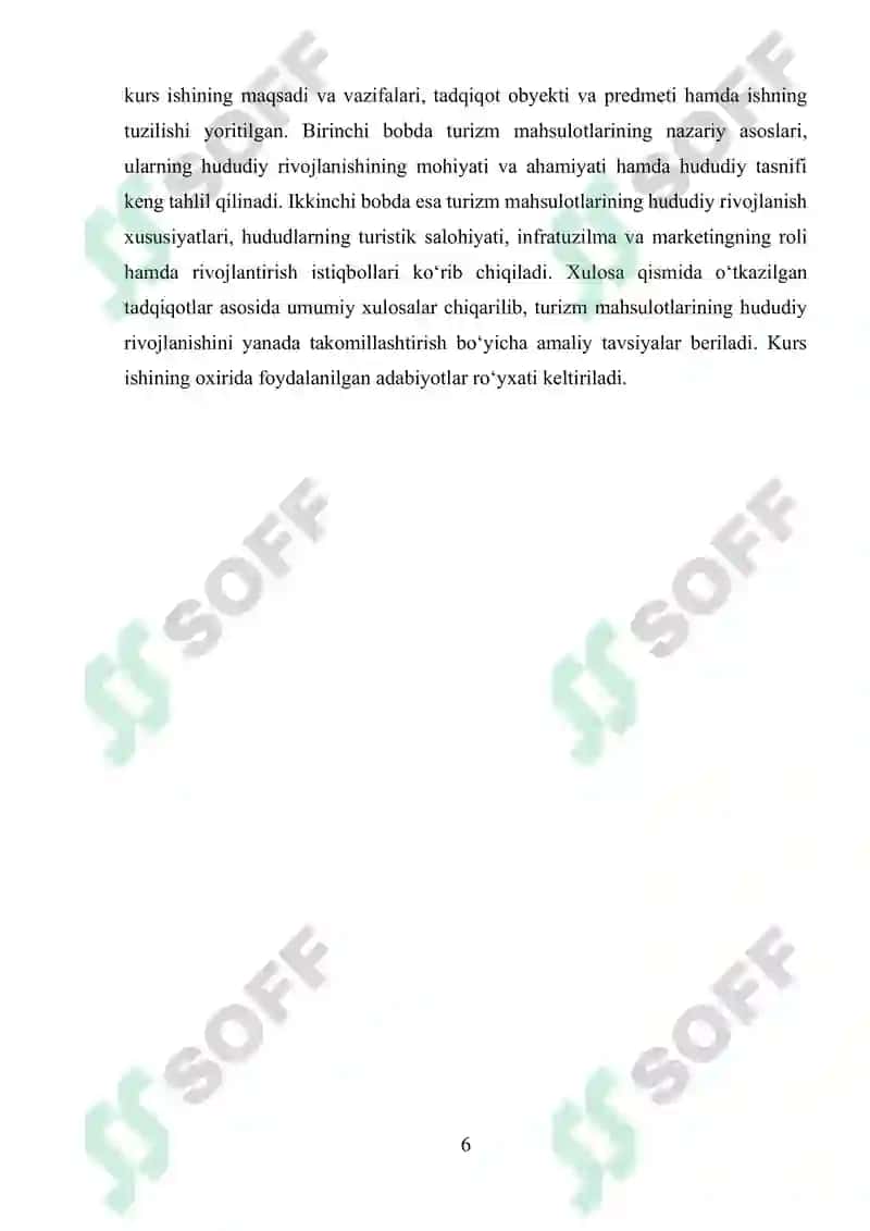 TURIZM MAHSULOTLARINING HUDUDIY RIVOJLANISHI 5