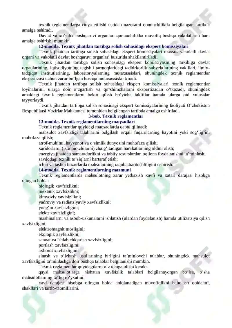 Texnik jihatdan tartibga solish to‘g‘risida 5