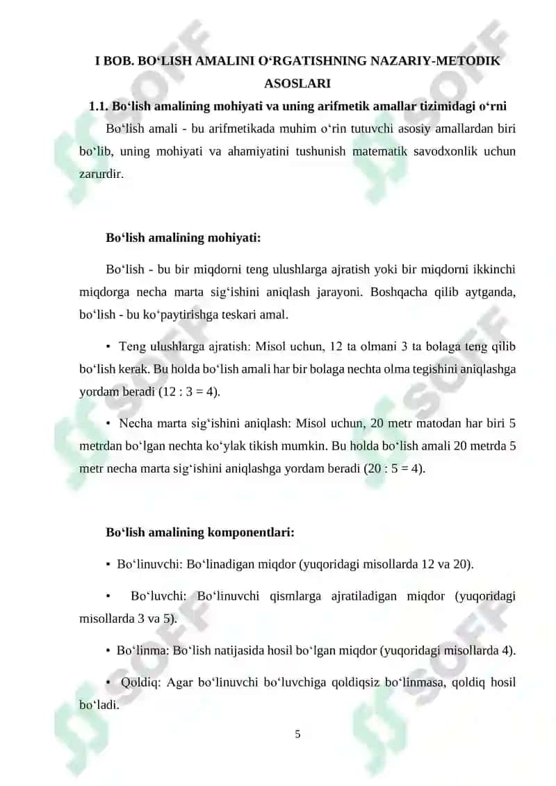 "SONNI 6 GA BO‘LISHNI O‘RGATISH METODIKASI" 5