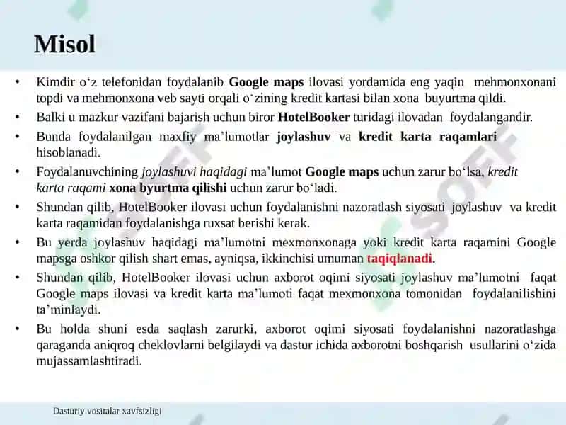 Axborotni sirqib chiqishi (Information Flow) 5