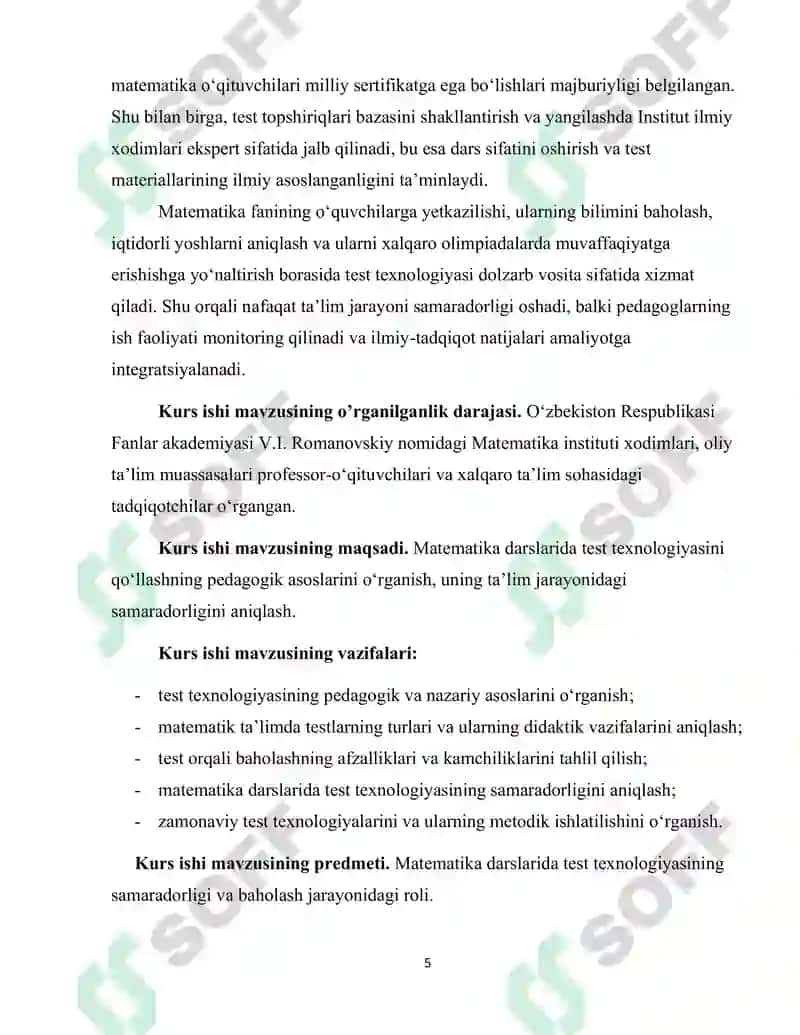 Matematika Darslarida Test Texnologiyasini Qo'llash Va Ularning Afzalliklari 5
