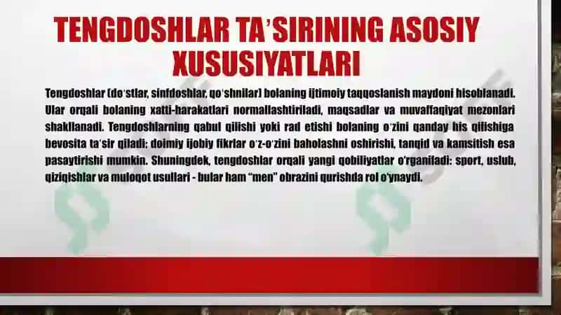 MEN OBRAZI VA OʻZ OʻZINI BAHOLASHDA 5