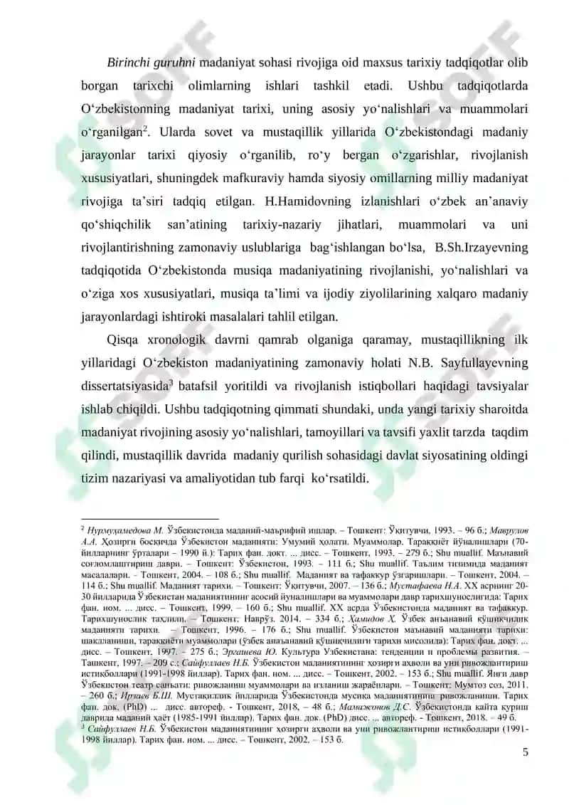 MАDАNIYАT SОHАSI BОSHQАRUV TIZIMI TАRIХI 5