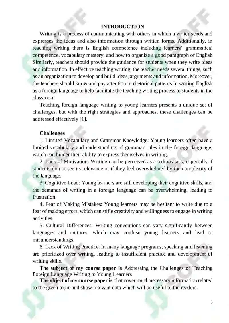 Addressing the Challenges of Teaching Foreign Language Writing to Young Learners 5