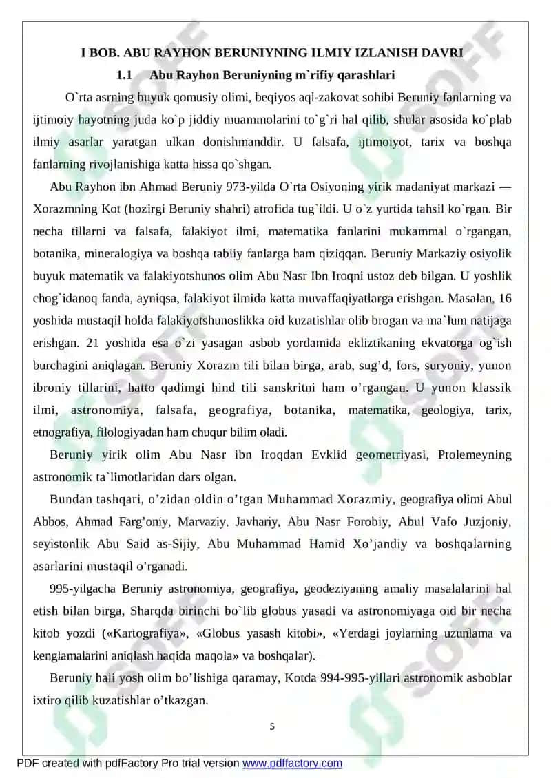 ABU RAYHON BERUNIYNING ILMIY-MA`RIFIY QARASHLARI 5