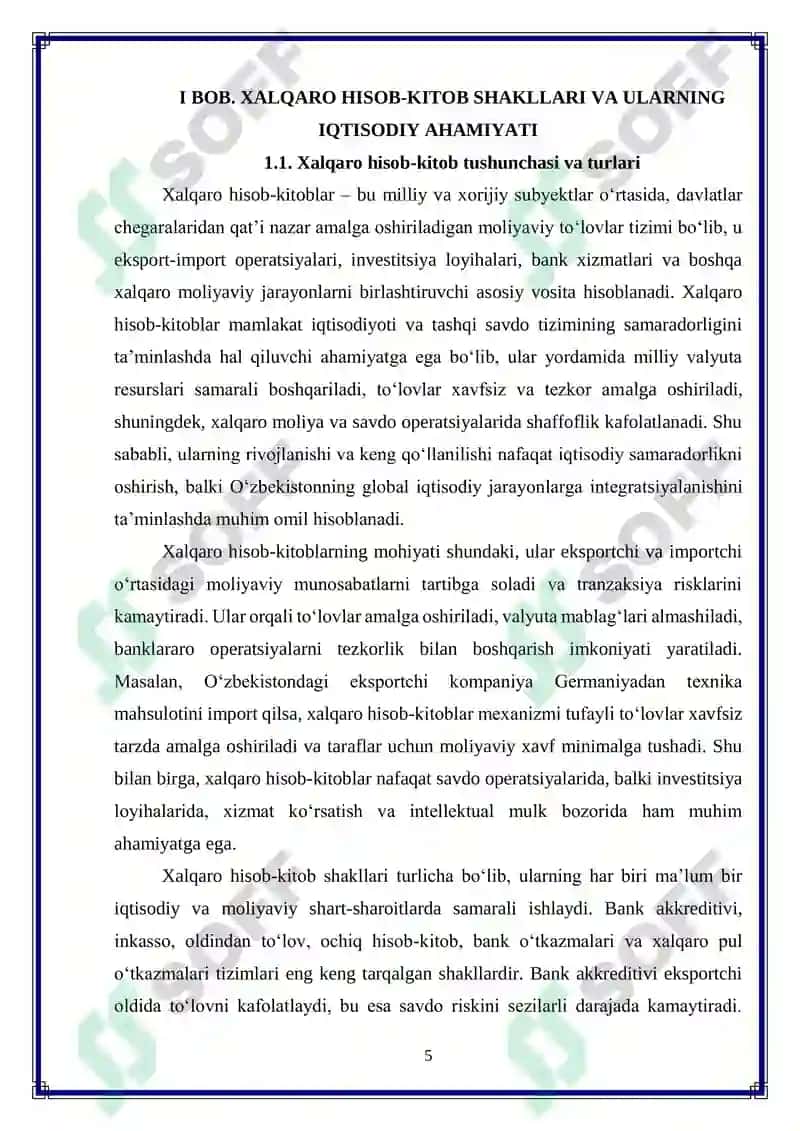 O‘zbekistonda xalqaro hisob-kitob shakllaridan foydalanishni kengaytirish 5