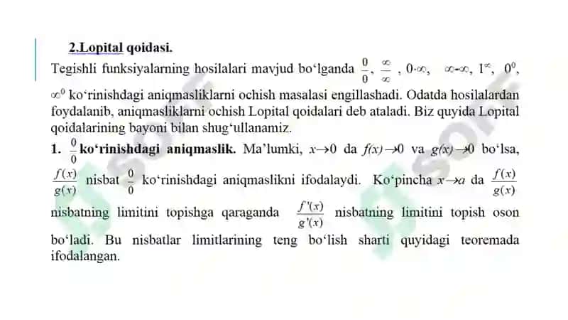 DIFFERENSIAL HISOBNING ASOSIY TEOREMALARI 5