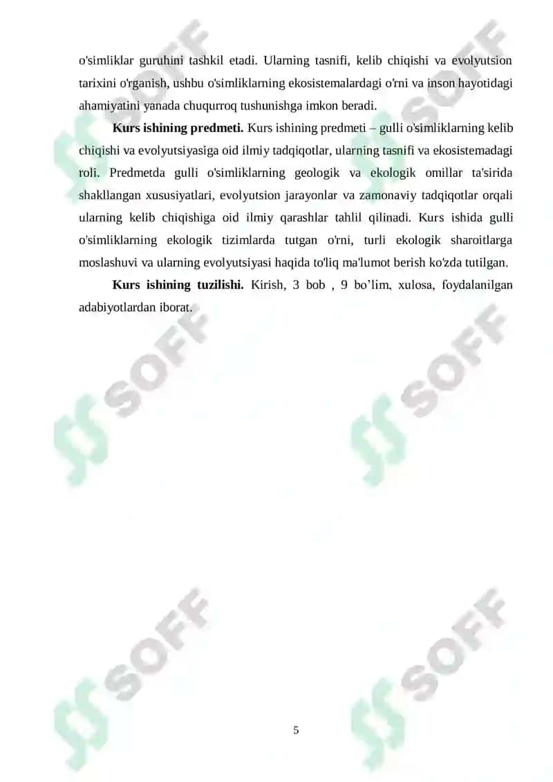 Gulli oʻsimliklarning kelib chiqishi 5