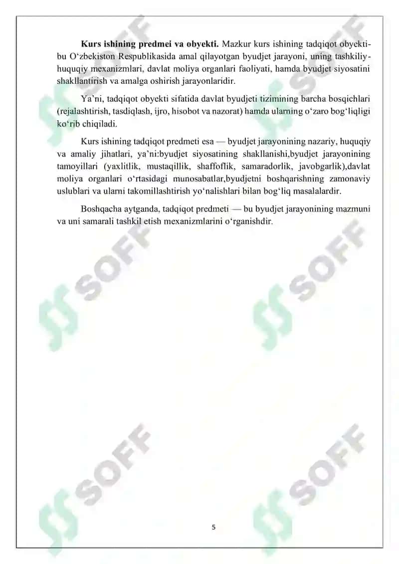 Byudjet jarayoni: bosqichlari,vazifalari,ishtirokchilari va prinsiplari 5
