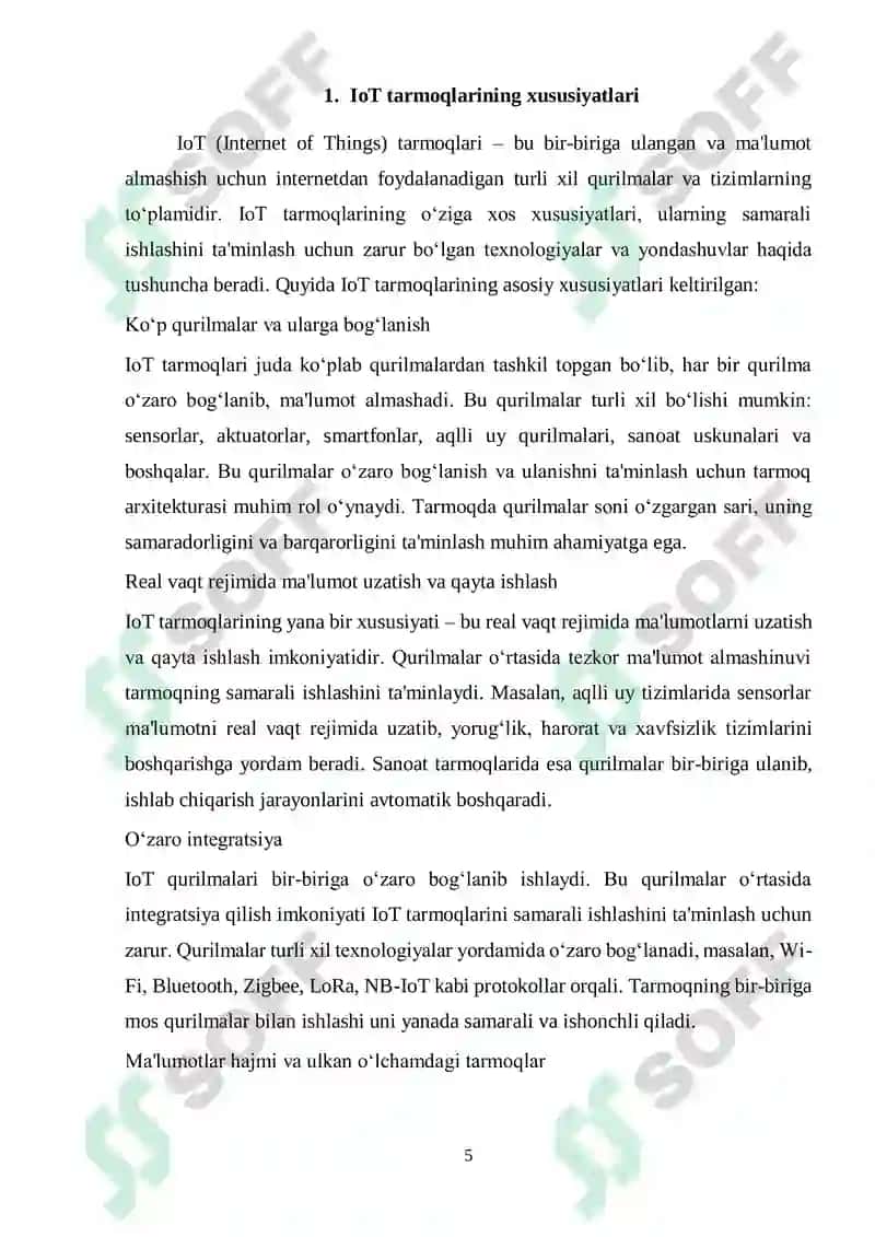 IoT qurilmalarida tarmoqdagi noaniqliklarni bartaraf etish 5