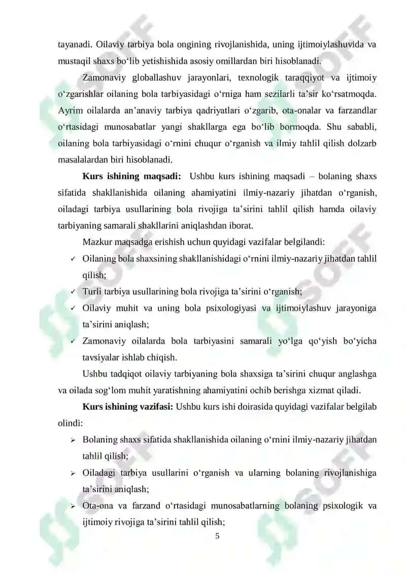 Bolaning shaxs bo‘lib shakllanishida oila ahamiyati 5