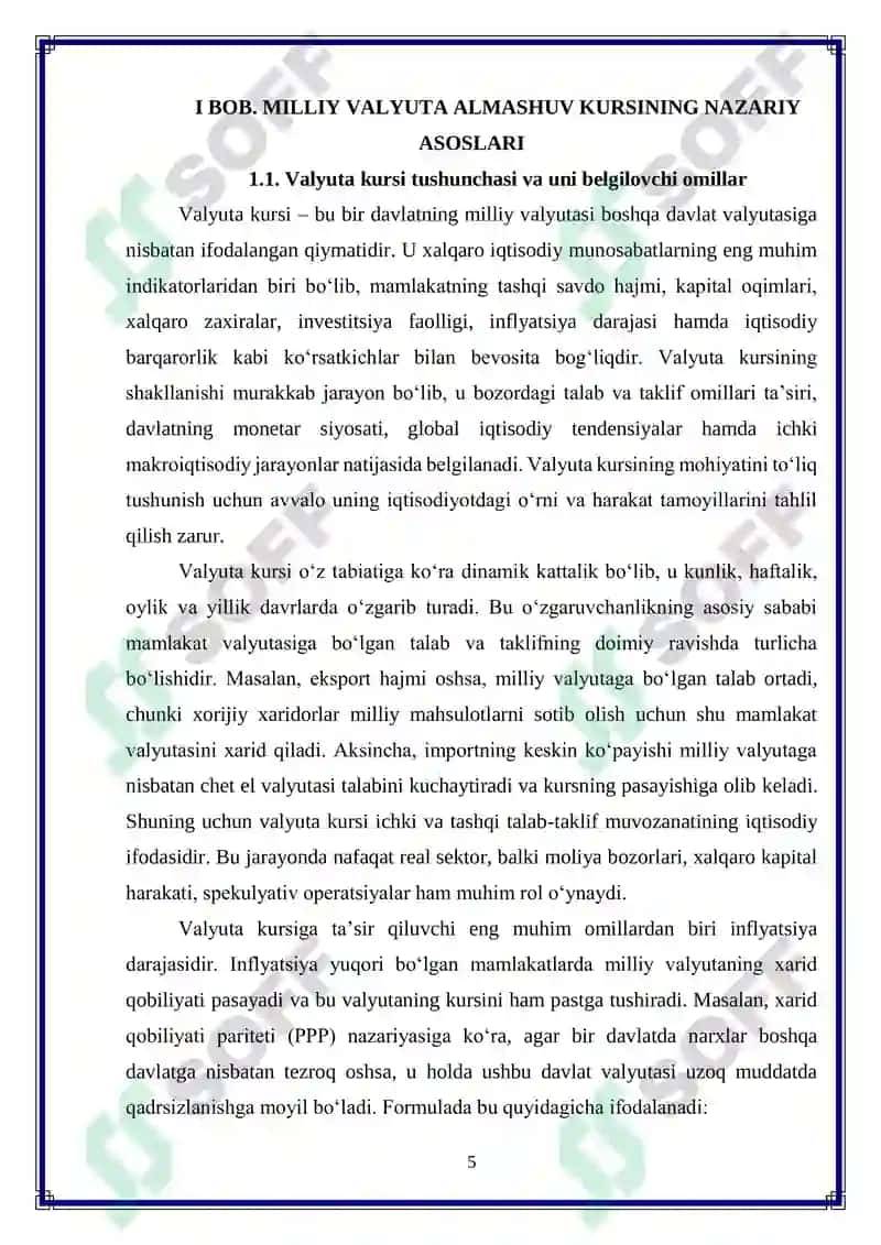 Milliy valyuta almashuv kursining xalqaro kreditlarni jalb etishga ta’siri 5