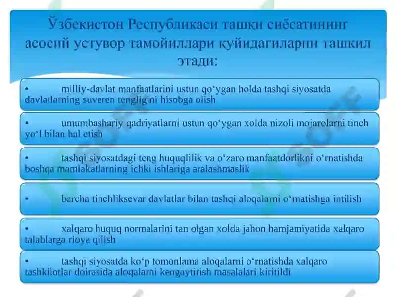 O‘zbekiston Respublikasi Tashqi Siyosati 5