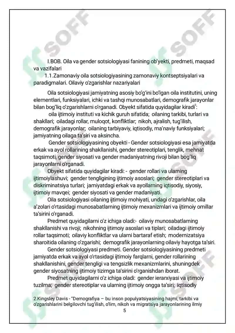 Mustaqil ish. Oila va gender munosabatlar 5