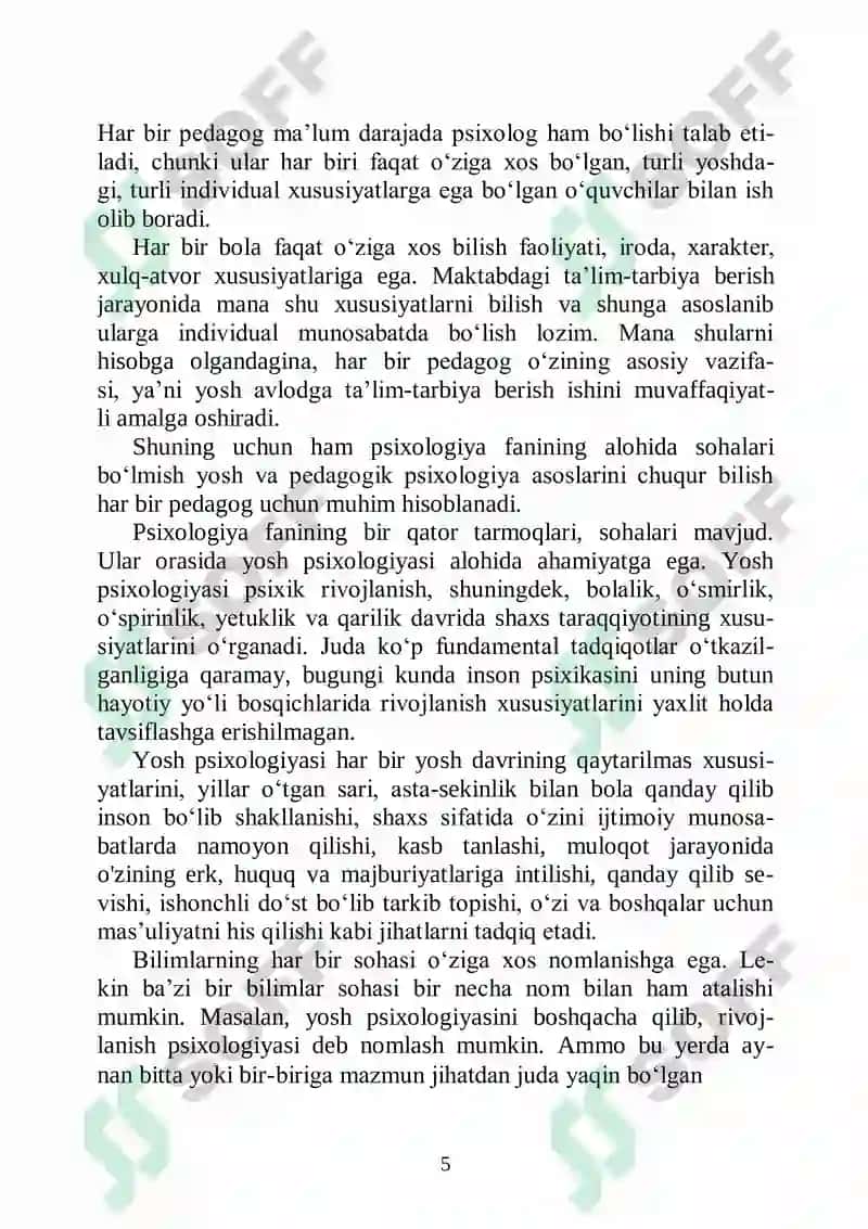 Rivojlanish psixologiyasi. Pedagogik psixologiya 5