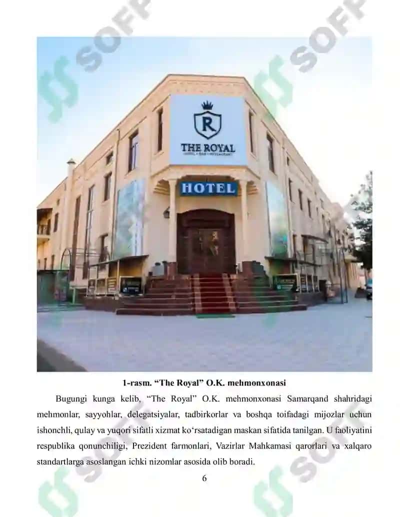 The Royal O.K. mehmonxonasining malakaviy amaliyoti 6