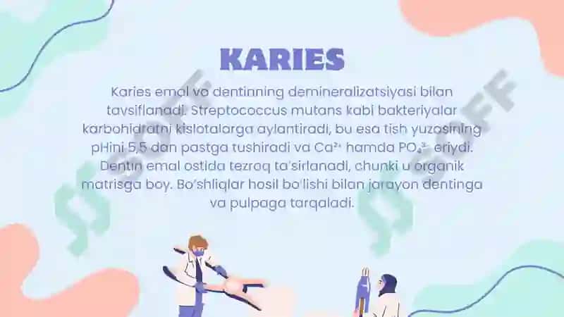 Emal va dentin kasalliklari: gipoplaziya, karies, gipofosfataziya, flyuroz 6