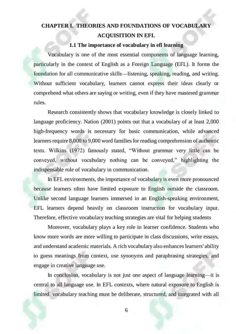 Effective Methods of Teaching Vocabulary in EFL Classes 6