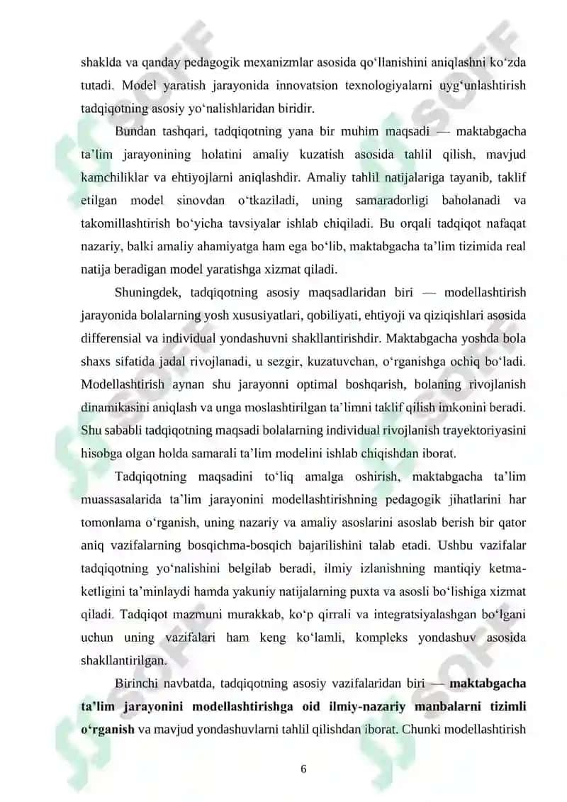 Maktabgacha Ta'limda Pedagogik Jarayonlarni Loyiha 6