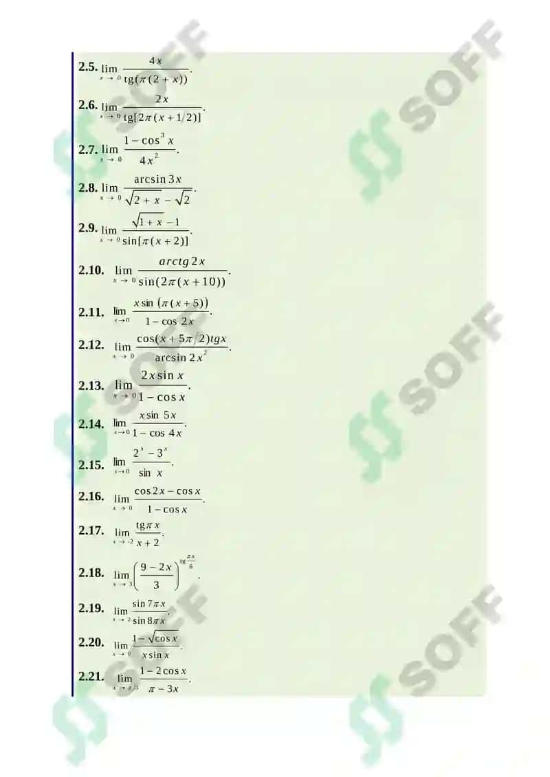 Hisob (Calculus) fanidan Mustaqil ish (Shaxsiy topshiriqlar) savollari 6