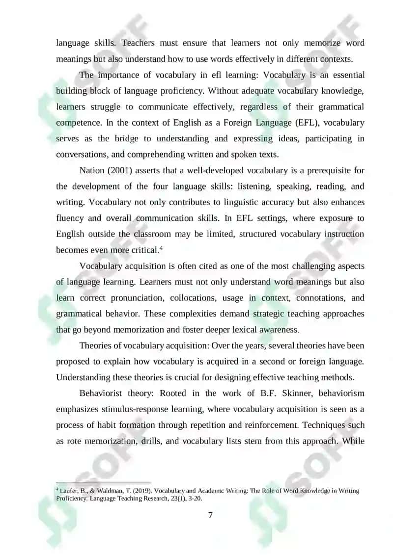 Effective Methods of Teaching Vocabulary in EFL Classes 6