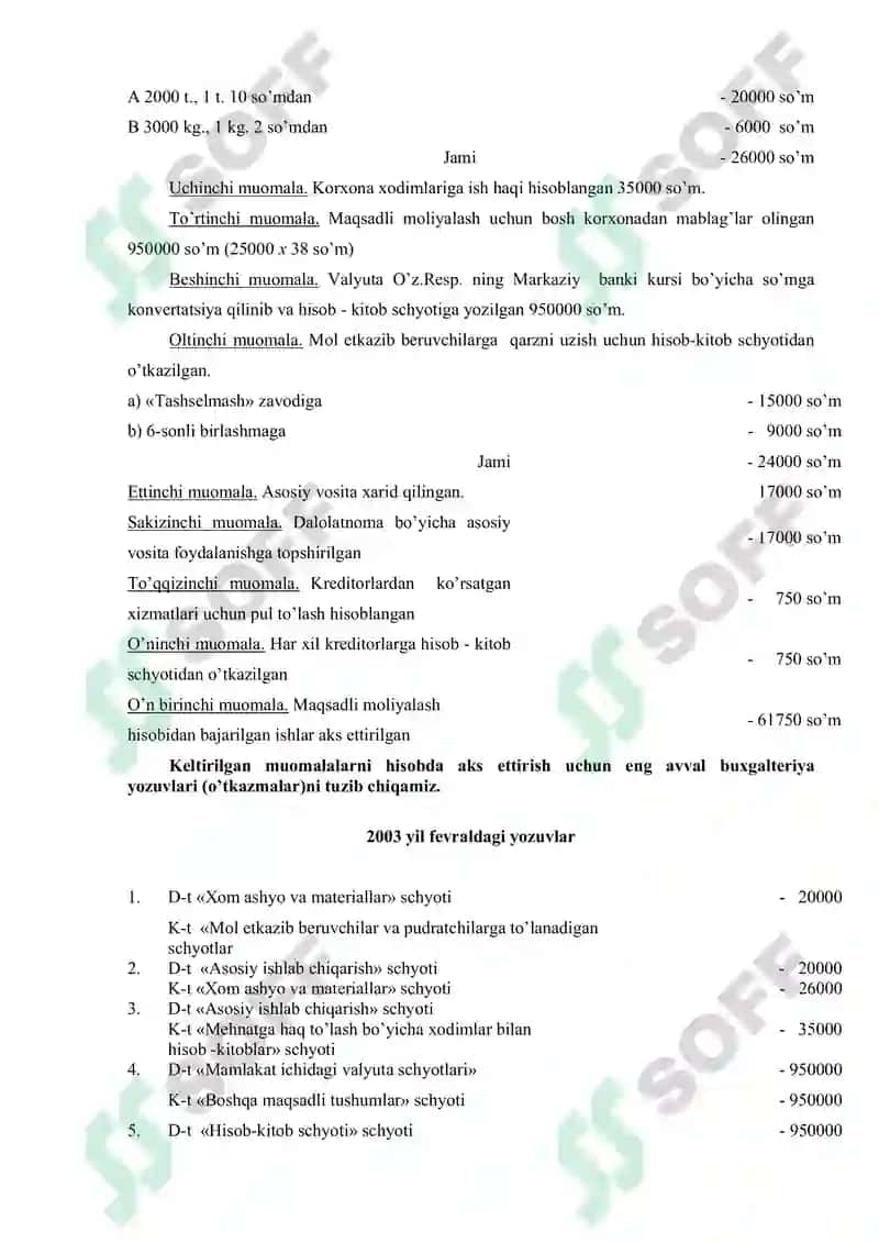 SINTETIK VA TAHLILIY (ANALITIK) HISOB 6