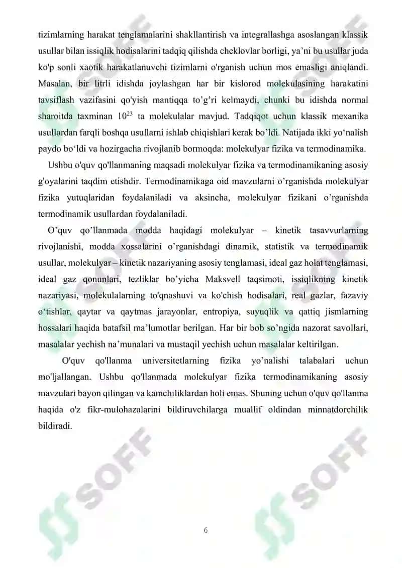 Molekulyar fizika va termodinamika 6