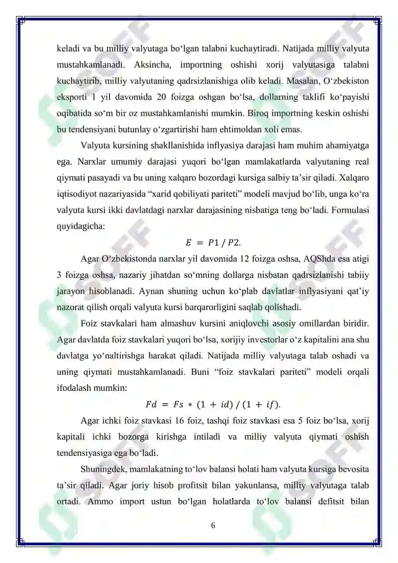 Almashuv kursi siyosatining tashqi savdo faoliyatiga ta’siri 6