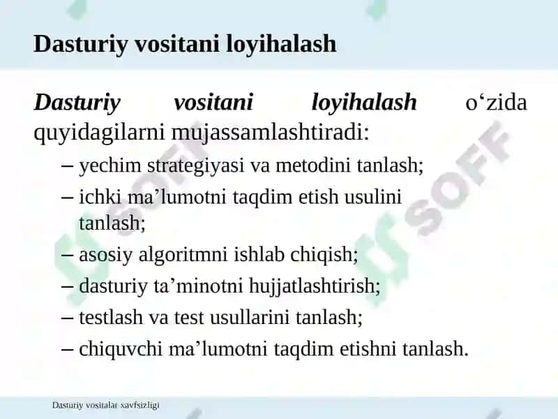 Dasturiy vositalar arxitekturasi va loyihalash 6