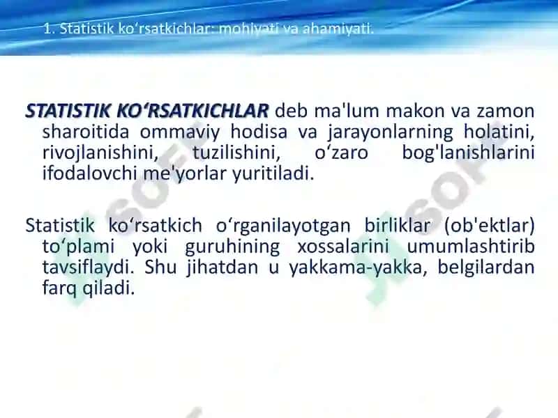 Statistika fanidan amaliy mashg'ulotlar 6