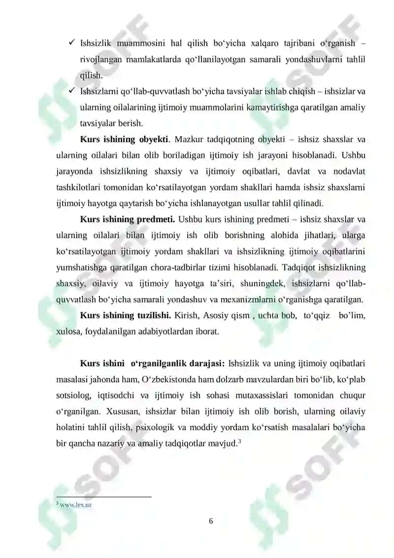 Ishsizlar va ular oilalar bilan ijtimoiy ishning alohida jihatlari 6