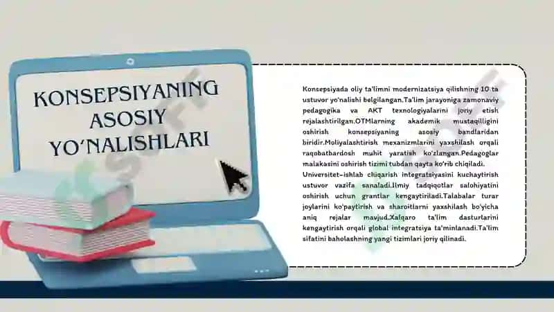 O'zbekiston Respublikasi oliy ta'lim tizimini
2030-yilgacha rivojlantirish konsepsiyasi 6