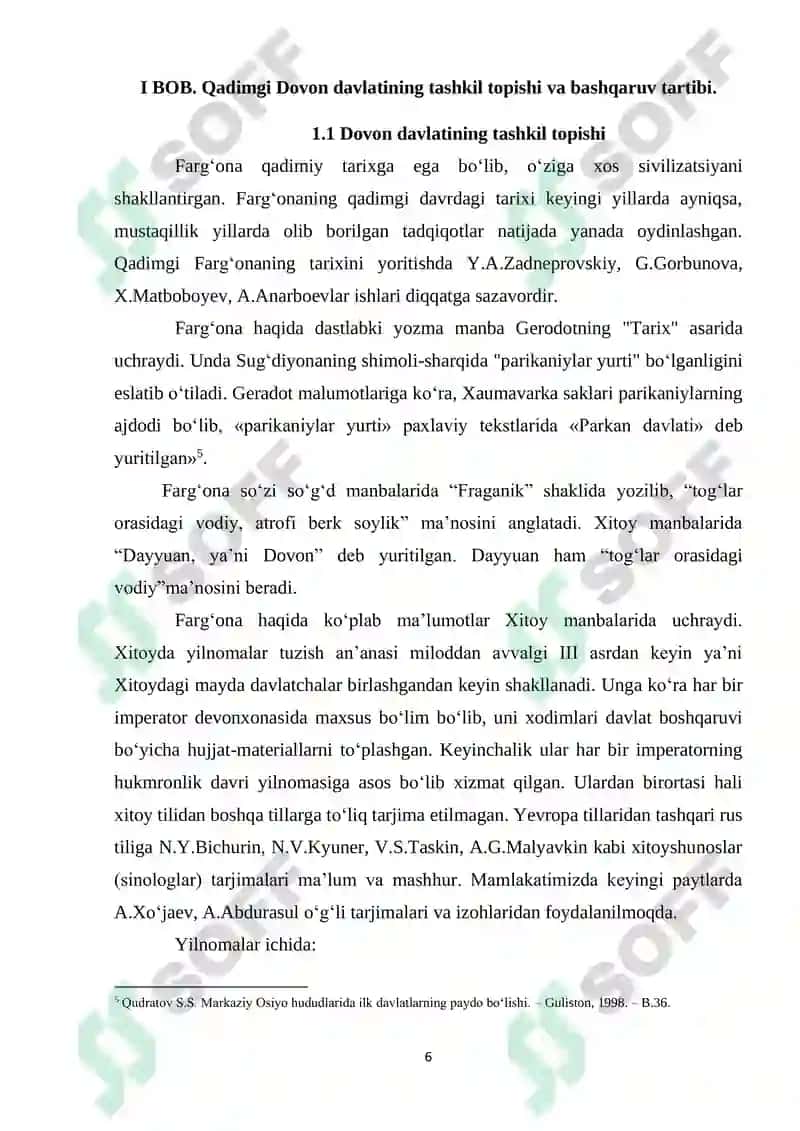 Qadimgi davlatlarning Xitoy bilan munosabatlari. Davan davlati 6