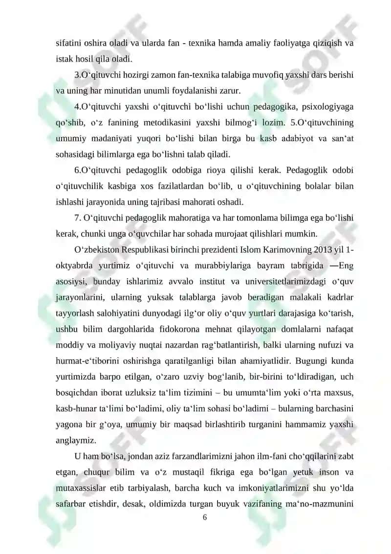 "Sinf majlislarining oʻtkazish metodikasi pedagogik ta‘siri" 6