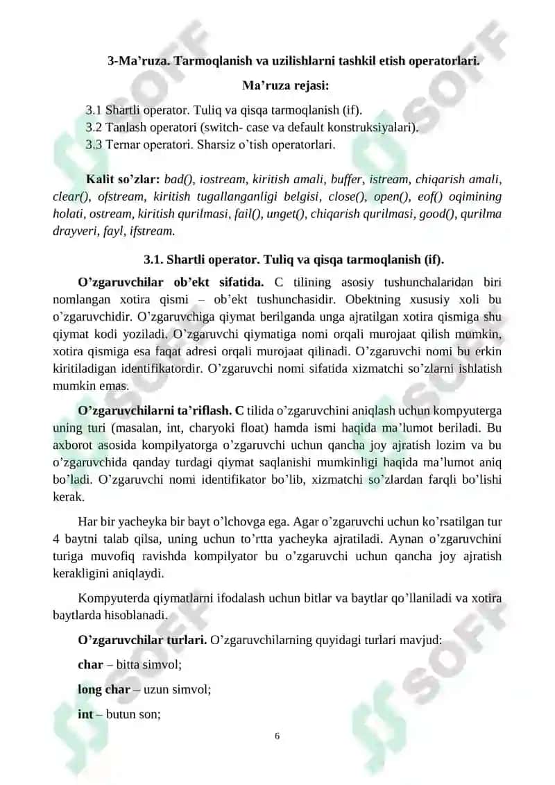 "Kompyuter tizimlarining dasturiy va texnik ta’minoti" 6