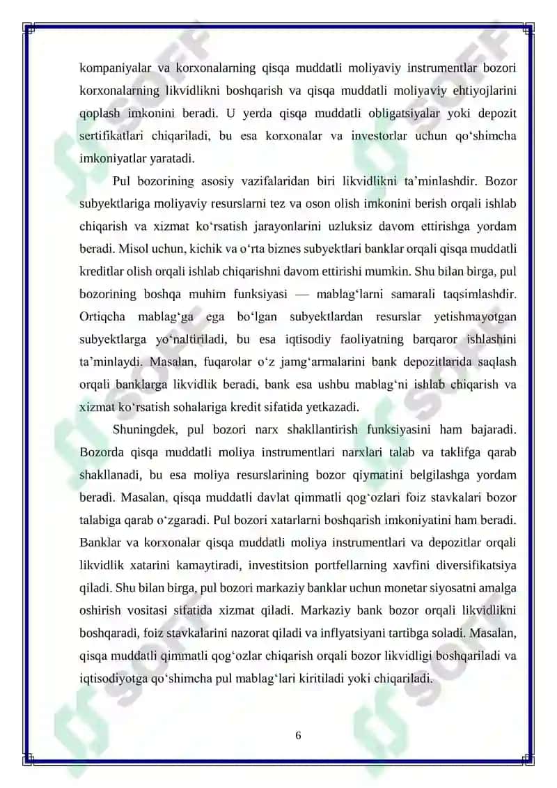 O‘zbekiston pul bozorini xorij tajribasi asosida rivojlantirish imkoniyatlari 6