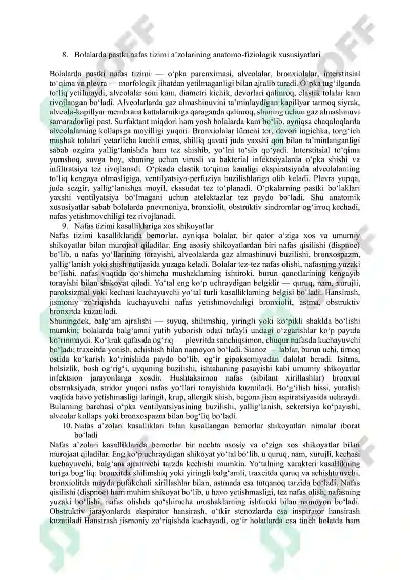 Bolalar kasalliklari fanidan V smestr oraliq nazorat savollariga javoblar 6