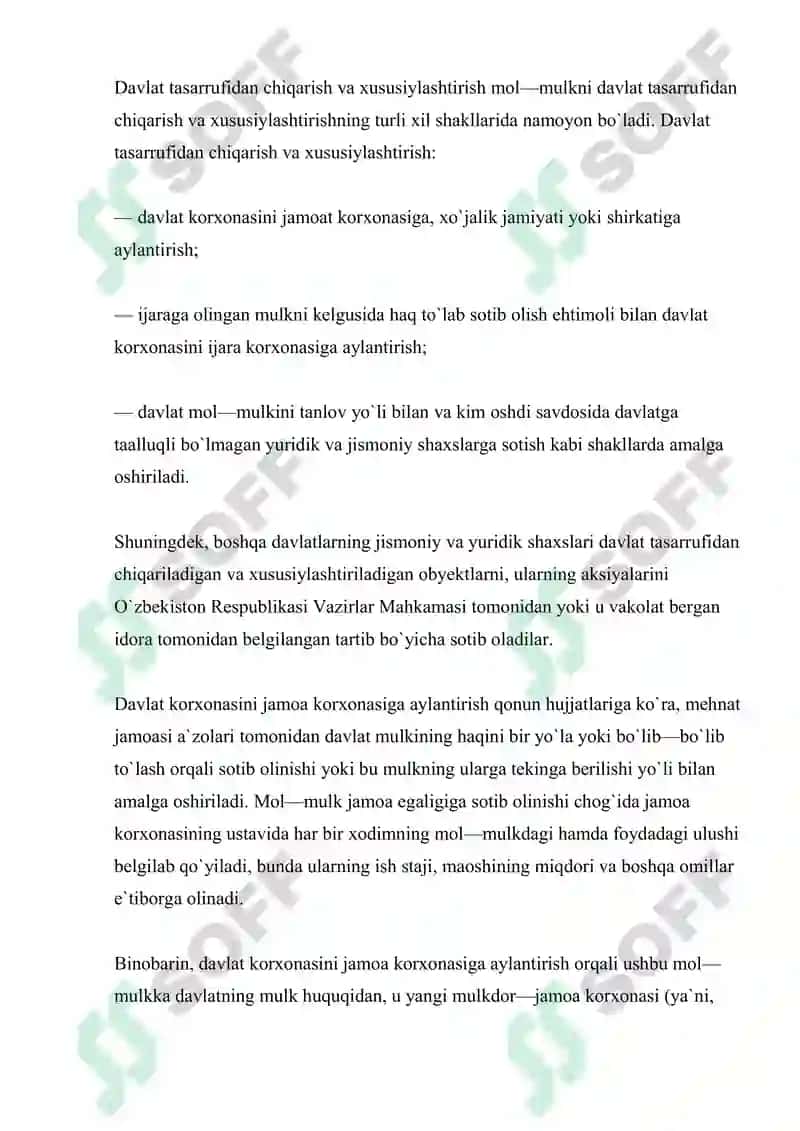 Mulkni Davlat Tasarrufidan Chiqarish 6
