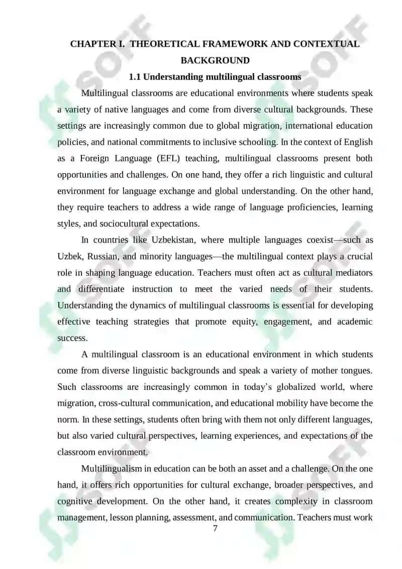 English as a Foreign Language (EFL) Instruction 6