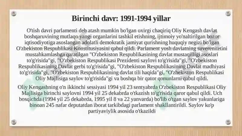 O'zbekistonning eng yangi tarixi fanidan taqdimoti 6