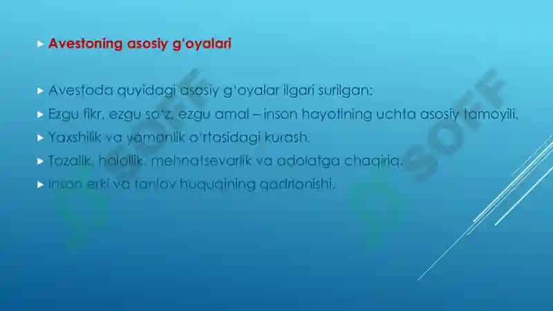 ENG QADIMGI YOZMA YODGORLIKLARDA TA’LIM TARBIYA MASALALARI (AVESTO) 6