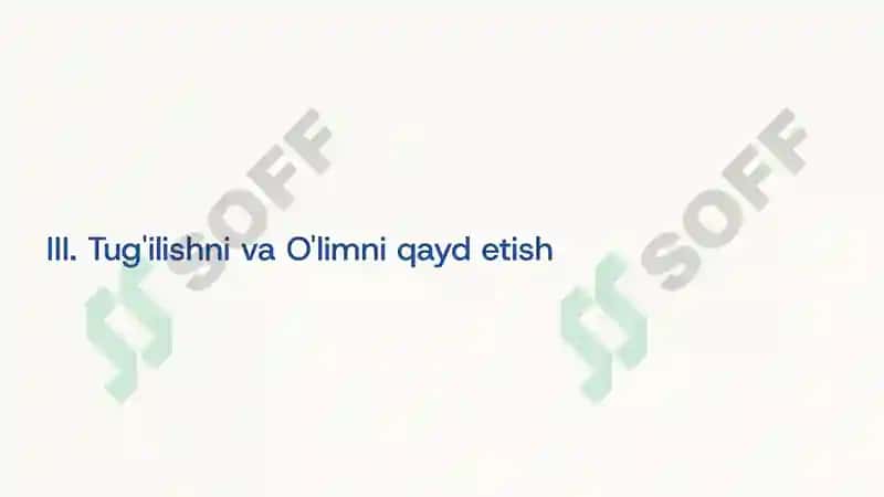 FUQAROLIK HOLATI DALOLATNOMALARINI QAYD ETISH MAZVUSI BO'YICHA MUSTAQIL ISH 6