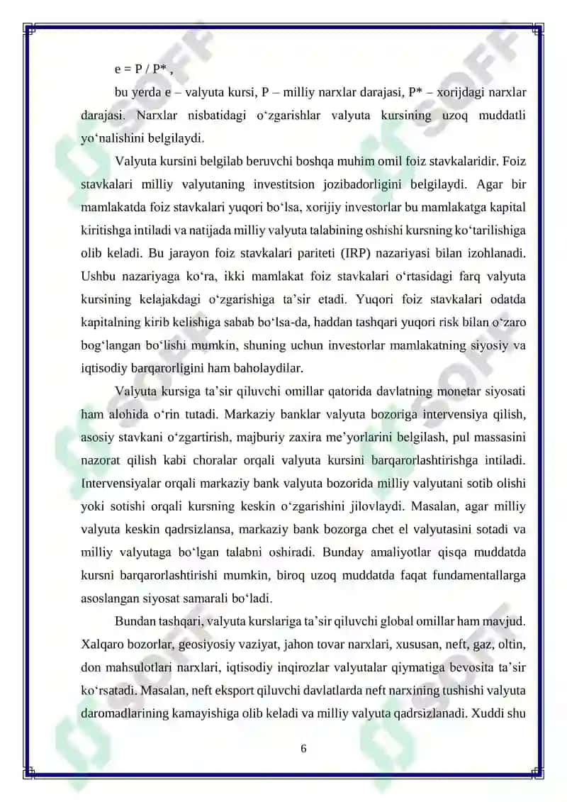 Milliy valyuta almashuv kursining xalqaro kreditlarni jalb etishga ta’siri 6