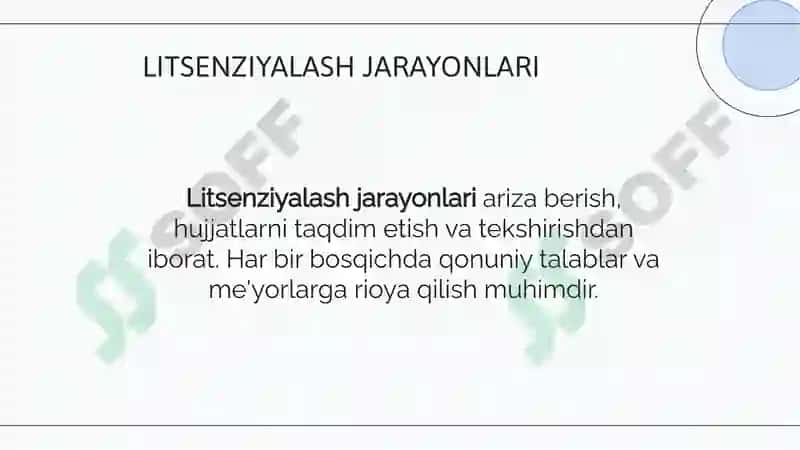 Sertifikatlashtirish va litsenziyalash bo'yicha asosiy tushunchalar 7