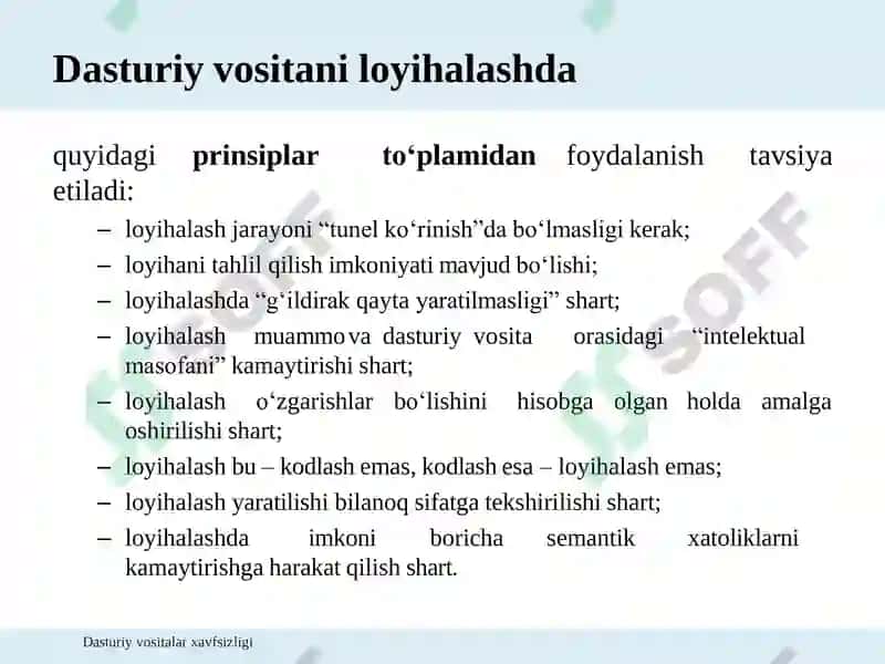 Dasturiy vositalar arxitekturasi va loyihalash 7