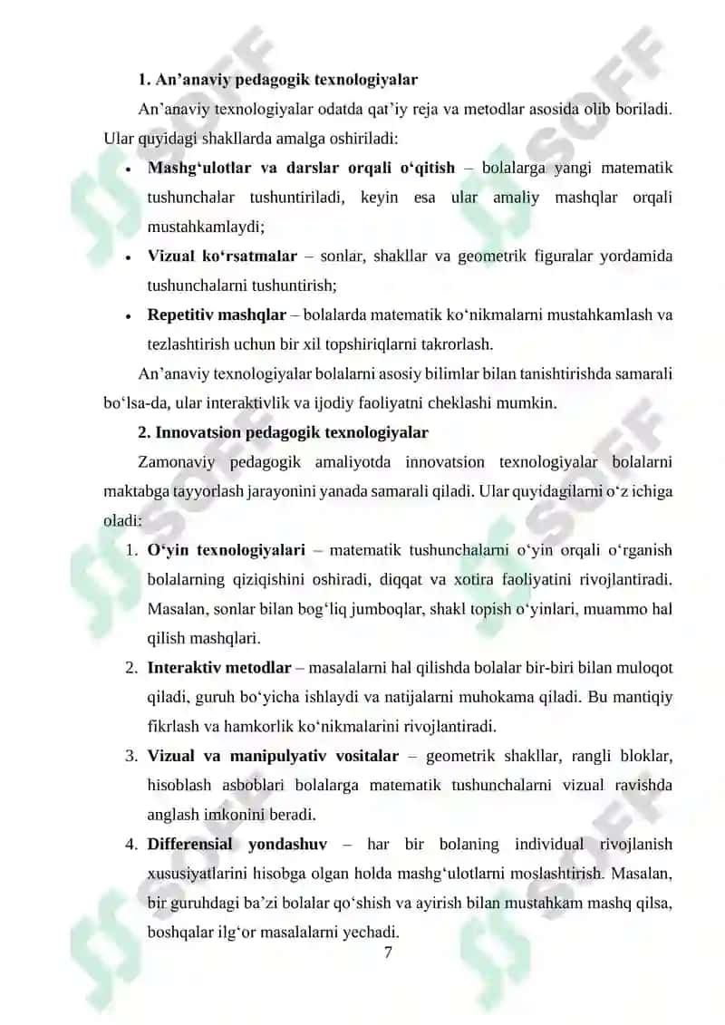 Bolalarda Elementar Matematik Tasavvurni Shakllantirish 7