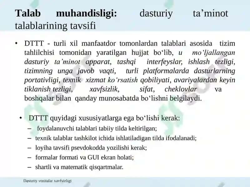 Dasturiy vositalar xavfsizligi 7