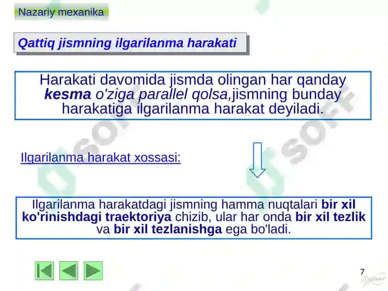 QATTIQ JISM KINEMATIKASI 7